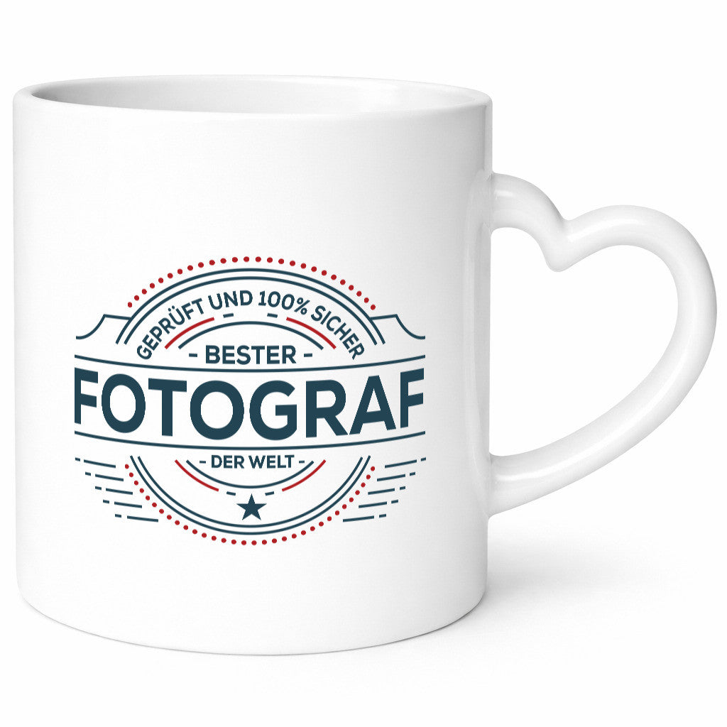 Geprüft und sicher: Fotograf | Fotografie Kamera Humor Geschenkidee Tasse