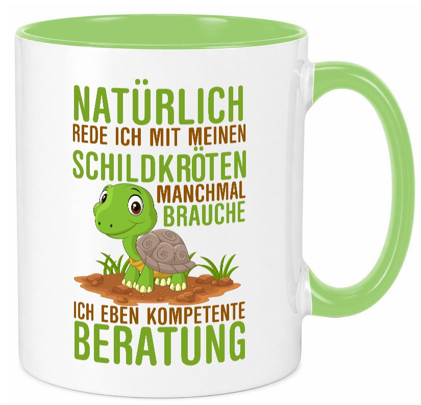 Natürlich rede ich mit Schildkröten | Schildkrötenliebhaber lustiger Spruch Tasse