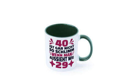 40 ist gar nicht schlimm | 40. Geburtstag Jung aussehen Geschenkidee Humor Tasse