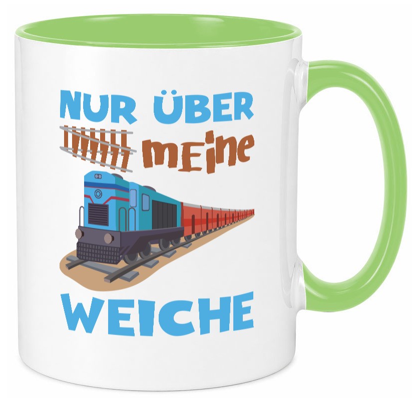Nur über mein Weiche | Eisenbahn Weichen lustiger Spruch Geschenk Humor Tasse