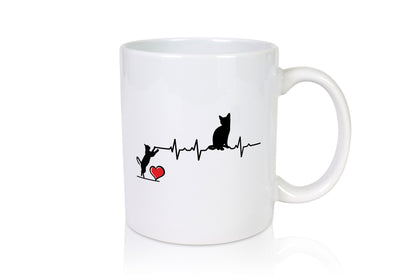 Katzen | Herz Herzschlag Humor Tierliebhaber Geschenkidee Tasse
