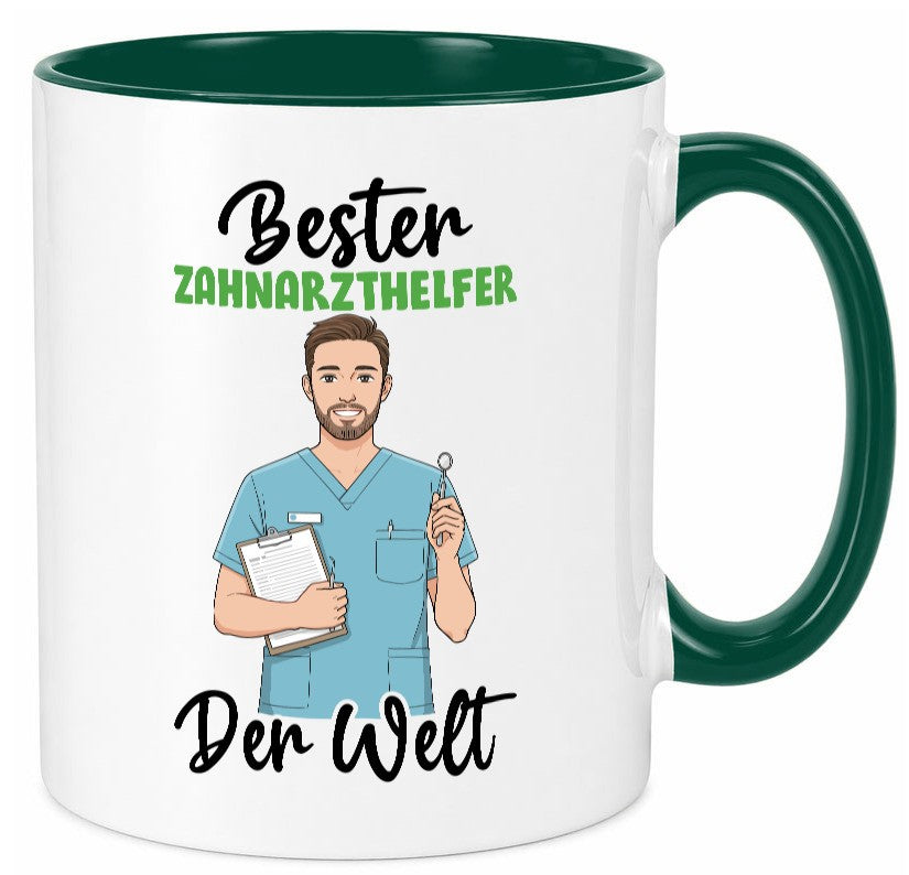 Bester Zahnarzthelfer | Zahnmedizin v2 lustiger Spruch Geschenk Humor Tasse