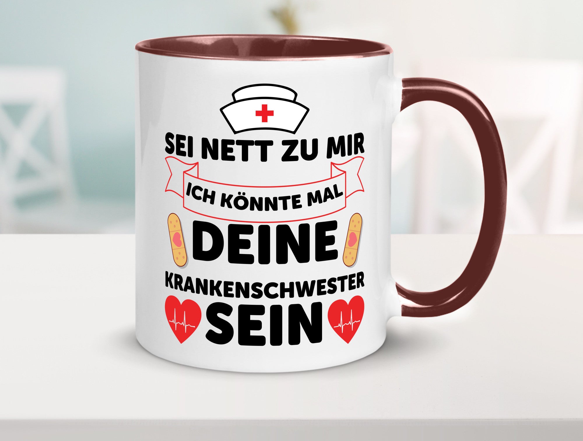 Ich könnte deine Krankenschwester sein | Pflegekraft Geschenkidee Humor Tasse