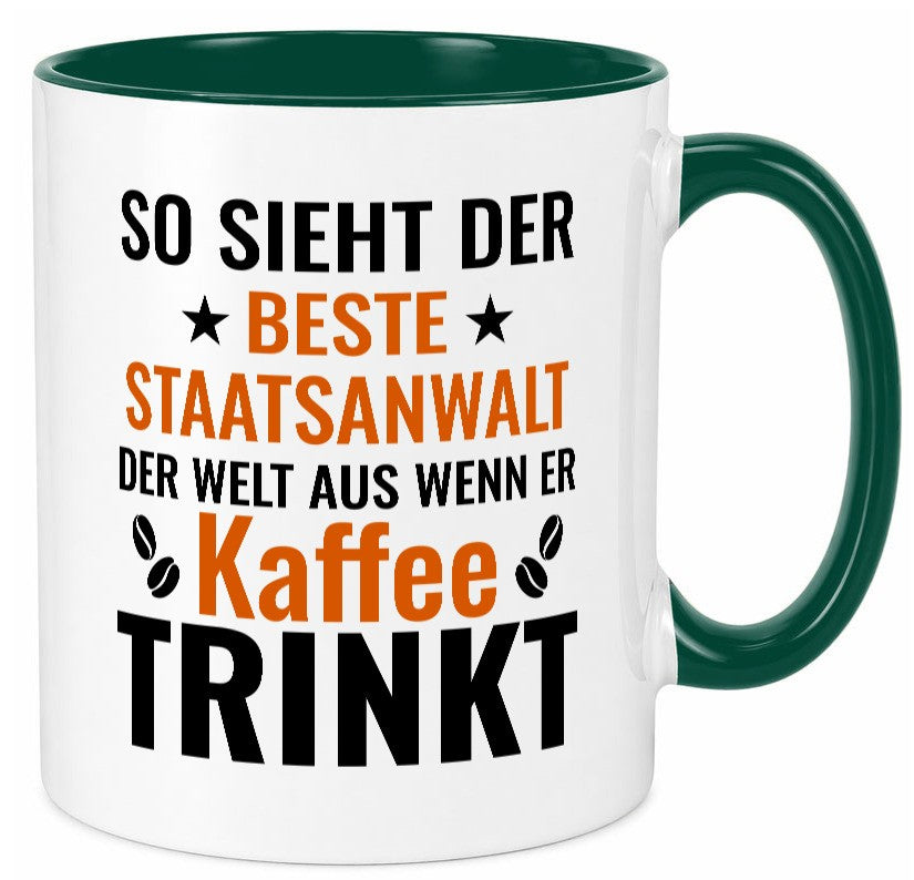 Kaffee trinkt: Staatsanwalt | Anwalt Jurist Geschenkidee Humor Tasse