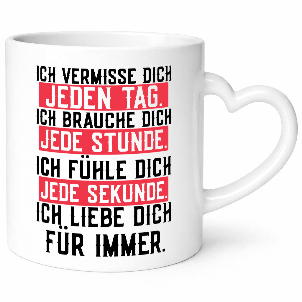Ich vermisse dich | lieber Spruch Ehe Freund Freundin Geschenkidee Humor Tasse
