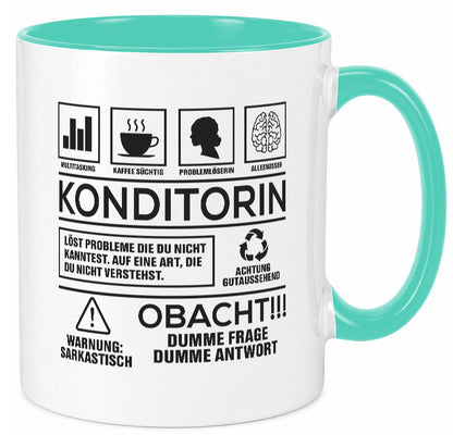 Achtung Probleme Konditorin | Konditorei lustiger Spruch Geschenk Humor