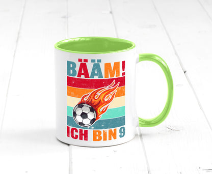 9. Geburtstag | Bääm ich bin 9 Fußball Geschenkidee Humor Tasse