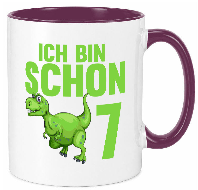 7. Geburtstag | 7 Jahre Dino Dinosaurier Humor Geschenkidee Tasse