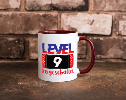 Level 9 Freigeschaltet | 9. Geburtstag Zocker Gamer Humor Geschenkidee Tasse