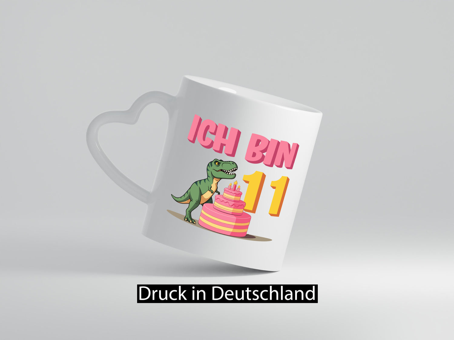 11 Geburtstag | Jahre Dinosaurier mit Kuchen Geschenkidee Humor Tasse