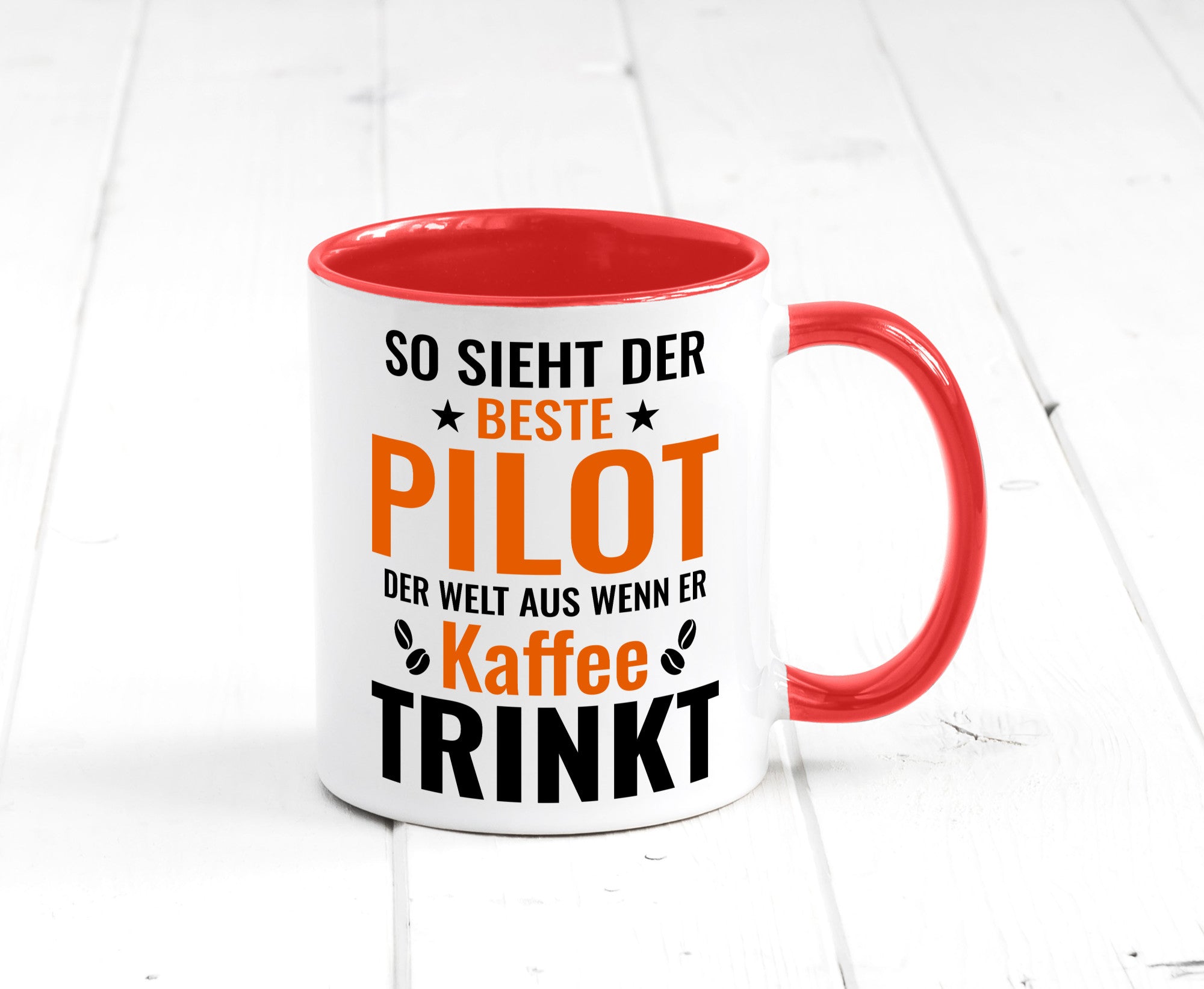 Kaffee trinkt: Pilot | Flugzeug Piloten lustiger Spruch Geschenk Humor