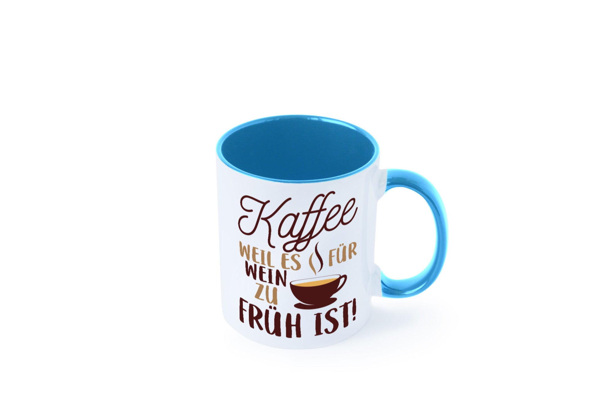 Weil es für Wein zu früh ist | Kaffeetrinker Herzschlag Humor Geschenkidee Tasse