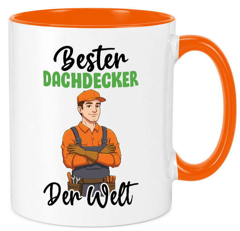 Bester Dachdecker | Dachbau Hausbau v2 lustiger Spruch Geschenk Humor Tasse