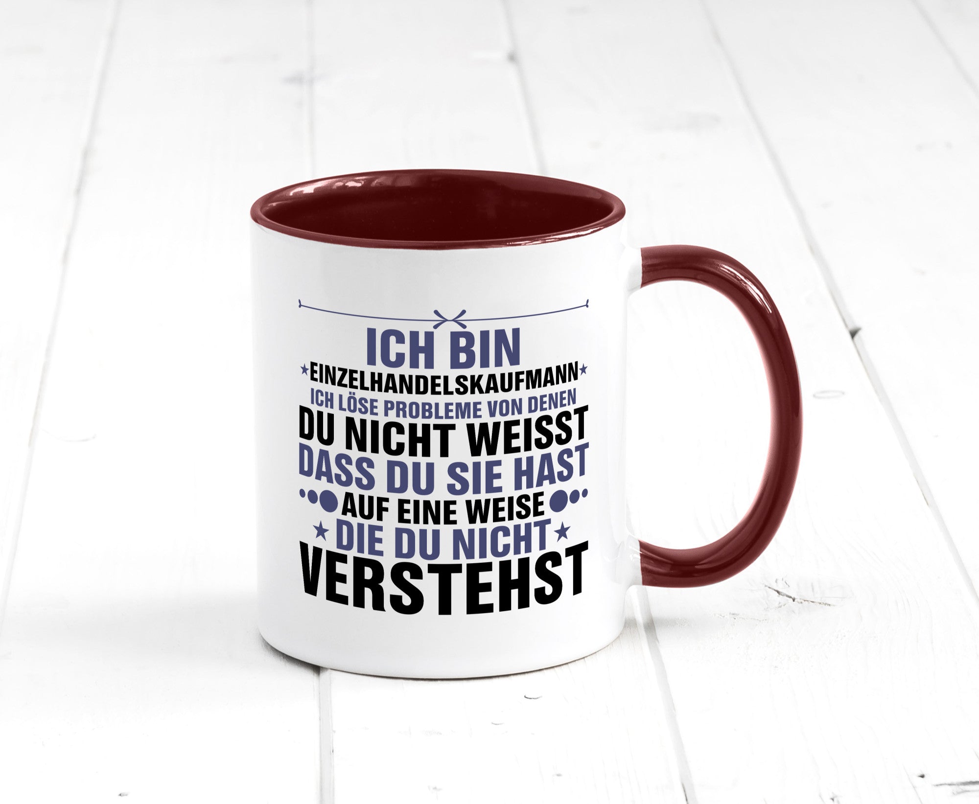 Löse Probleme: Einzelhandelskaufmann | Einzelhandel v2 Humor Geschenkidee Tasse