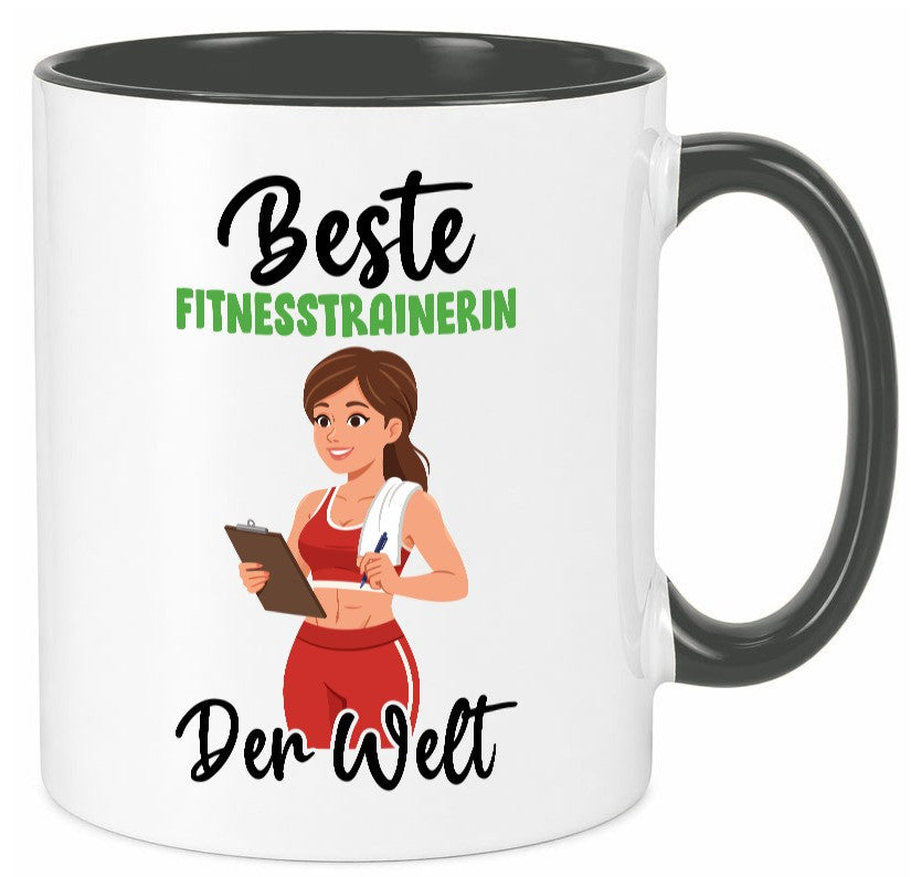 Beste Fitnesstrainerin | Trainerin Sport v2 lustiger Spruch Geschenk Humor Tasse