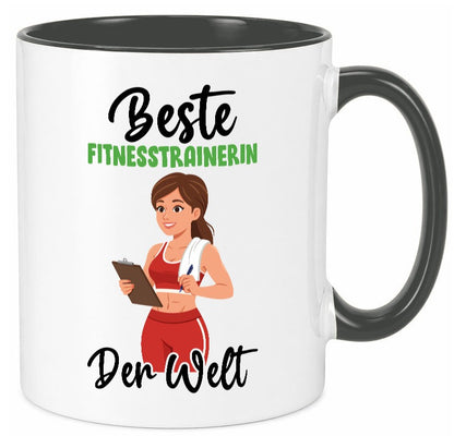 Beste Fitnesstrainerin | Trainerin Sport v2 lustiger Spruch Geschenk Humor Tasse
