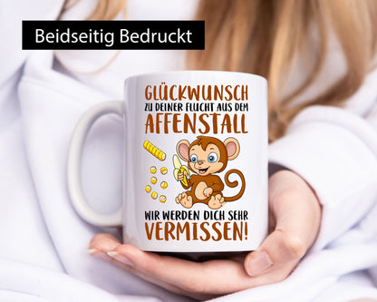 Glückwunsch zur Flucht | Affenstall Arbeitskollegen Geschenk Arbeit Kollegen