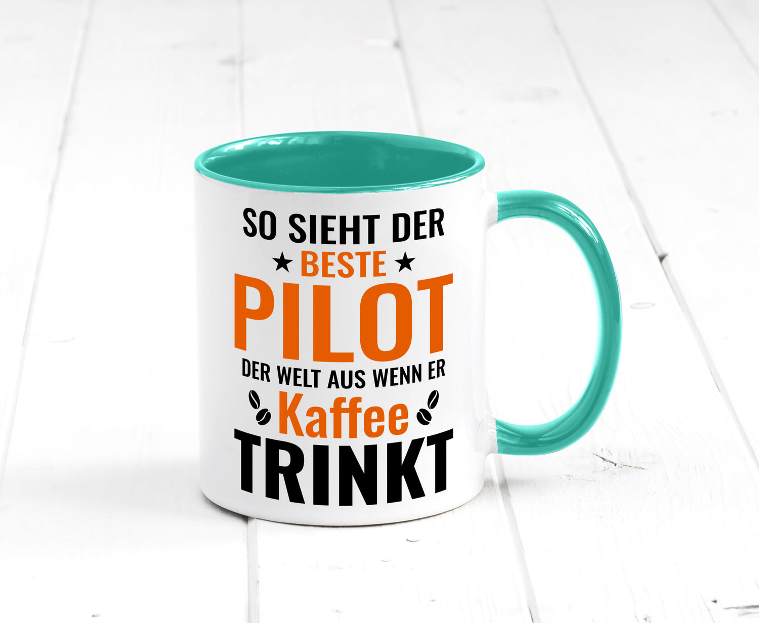Kaffee trinkt: Pilot | Flugzeug Piloten lustiger Spruch Geschenk Humor
