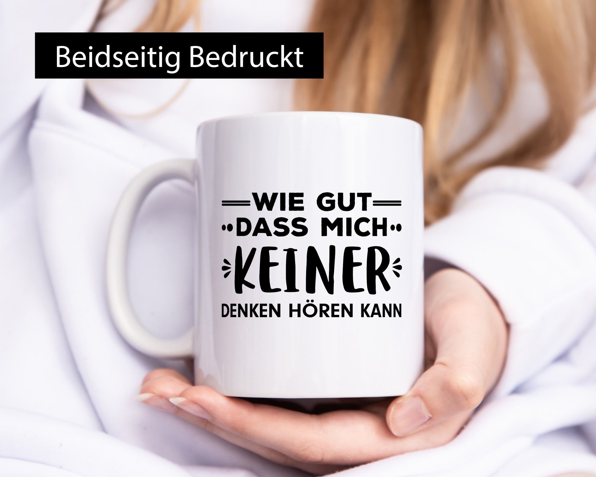 Denken Hören | Gedanken Tasse lustiger Spruch Humor Geschenkidee