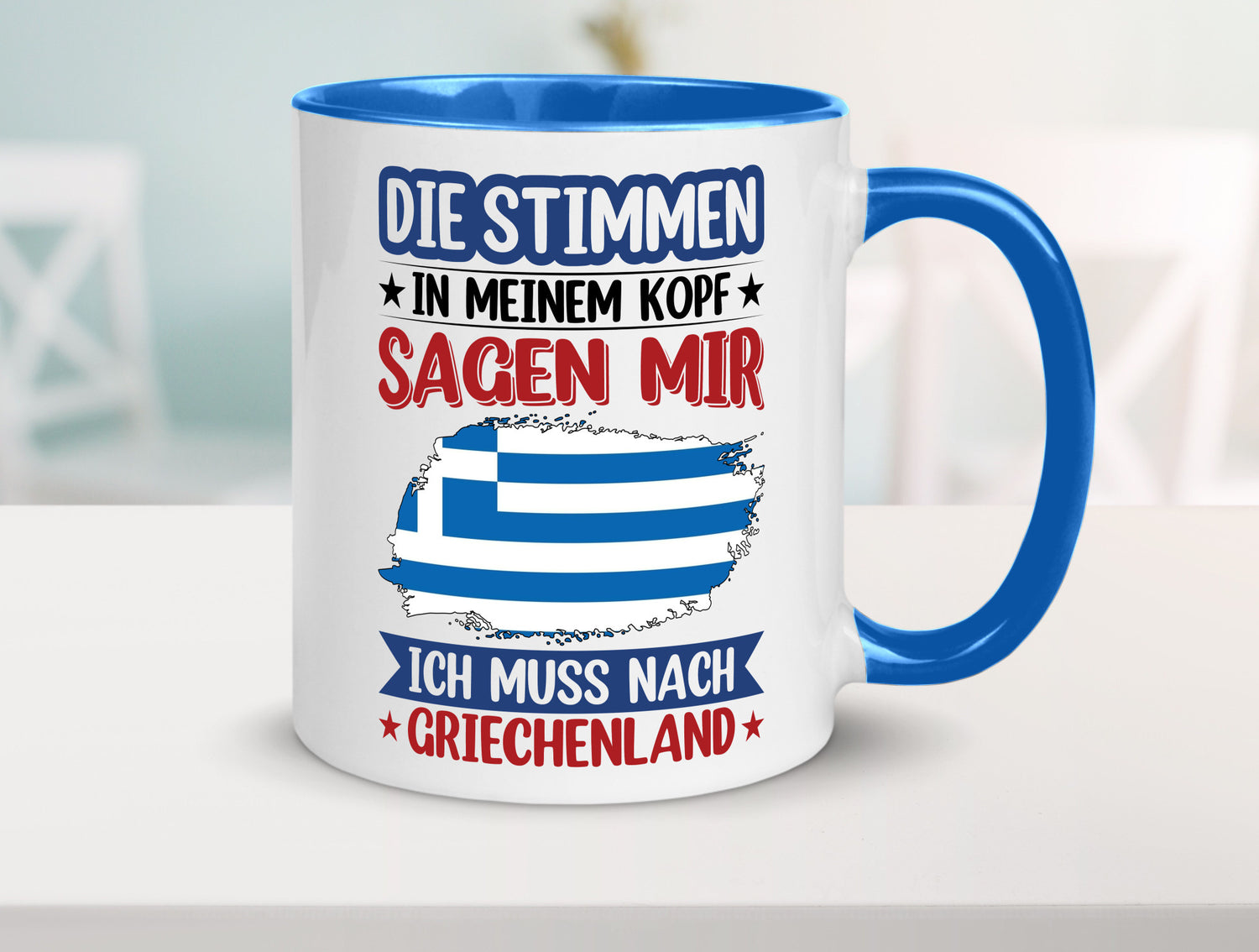 Griechenland | Urlaub Stimmen in meinem Kopf Traumland Humor Geschenkidee Tasse