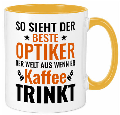 Kaffee trinkt: Optiker | Augenoptiker Geschenkidee Humor Tasse
