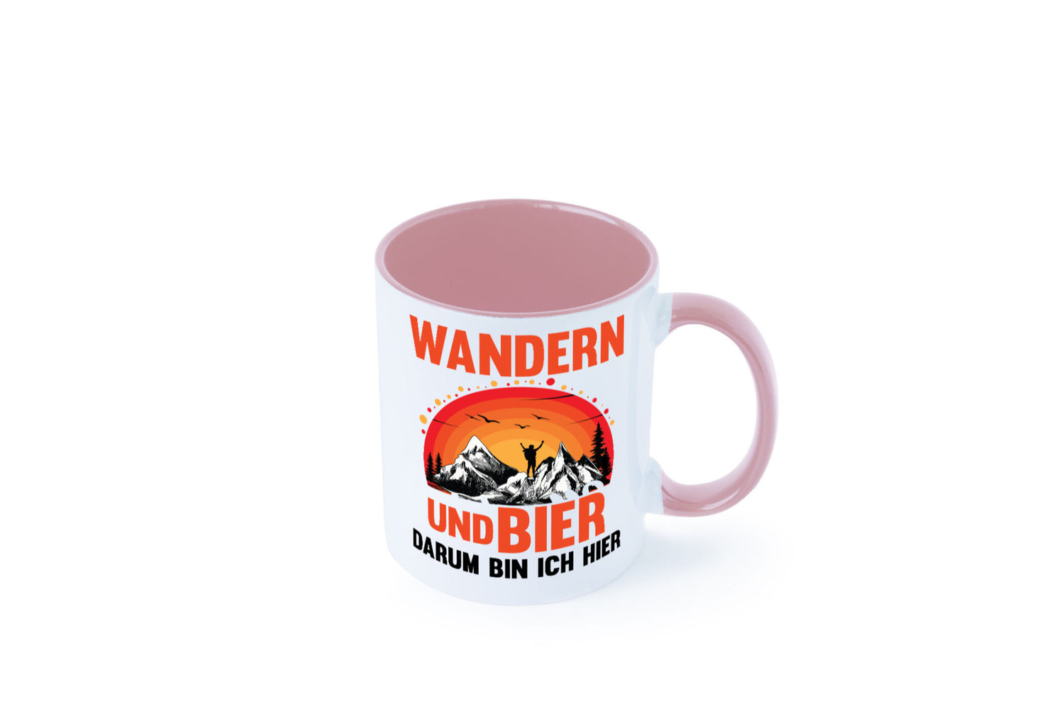 Wandern und Bier darum bin ich hier | lustiger Spruch Geschenk Humor