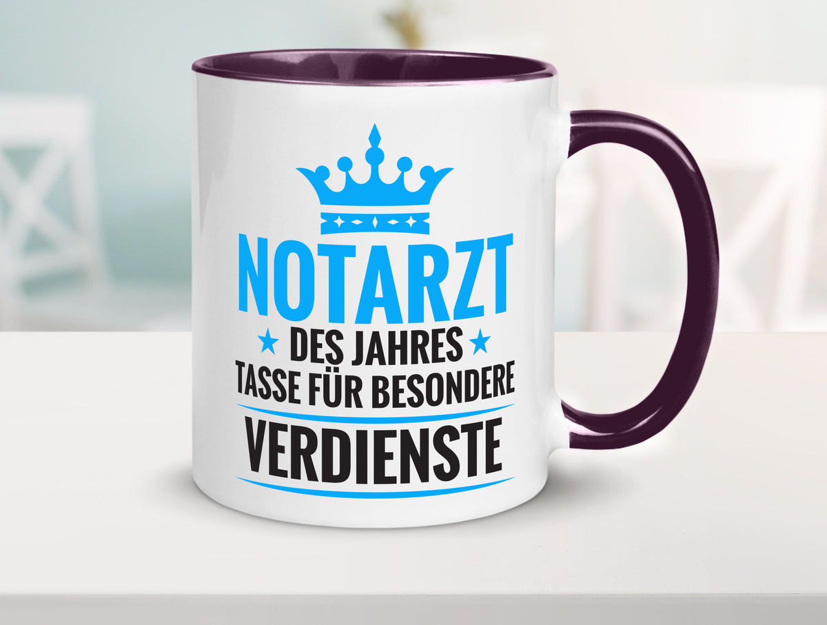 Besonderer Verdienst: Notarzt | Arzt Geschenk Humor Geschenkidee lustiger Tasse