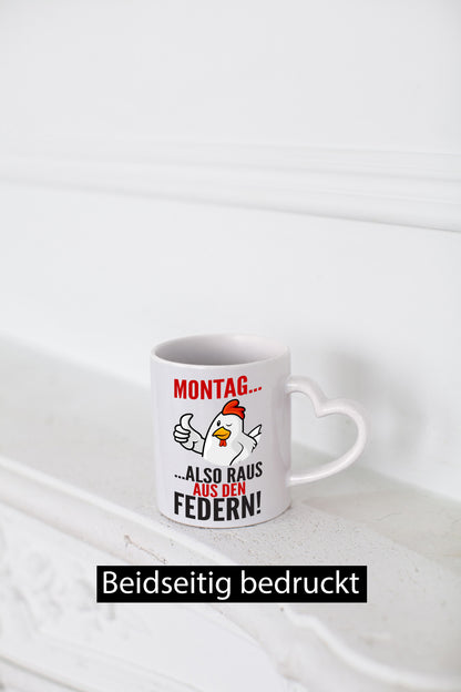Montag raus ausden Federn | Hühnerstall Bauer lustiger Spruch Geschenk Humor