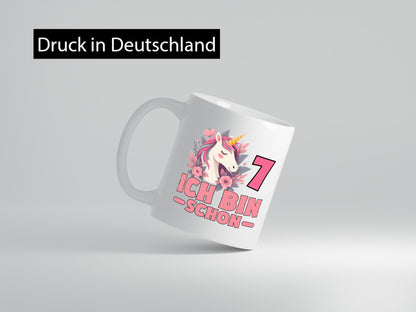 7. Geburtstag | 7 Jahre Einhorn bin schon Mädchen Geschenkidee Humor Tasse