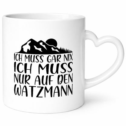Muss nix, nur auf den Watzmann | Berg Mond Bäume lustig Humor Geschenkidee
