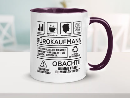 Achtung Probleme Bürokaufmann | Kaufmann Humor Arbeit Kollegen Büro