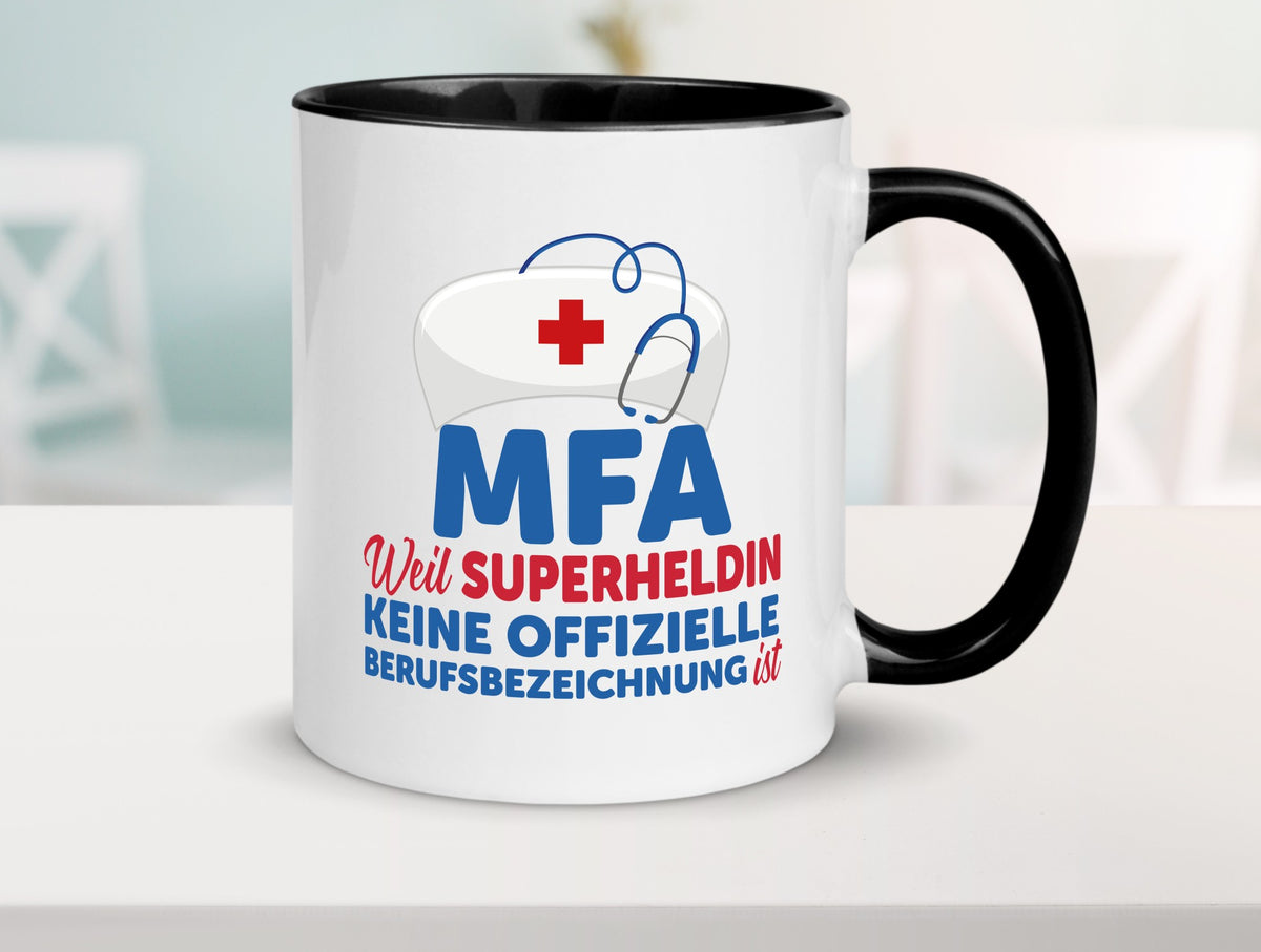 MFA Superheldin | Frauen Beruf Spruch Tasse Humor Geschenk Arbeit Kollegen Büro