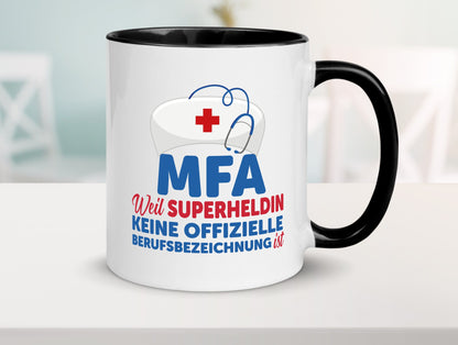 MFA Superheldin | Frauen Beruf Spruch Tasse Humor Geschenk Arbeit Kollegen Büro