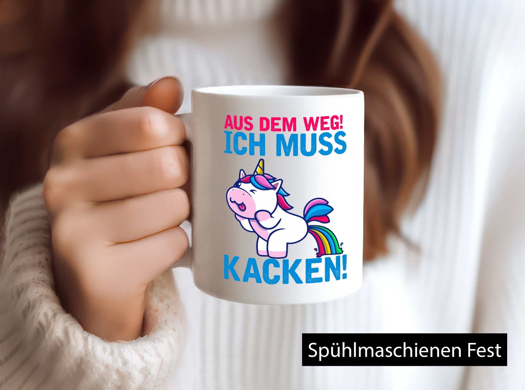 Aus dem weg ich muss Kacken | Einhorn Pupsen lustig Humor Geschenkidee Geschenk