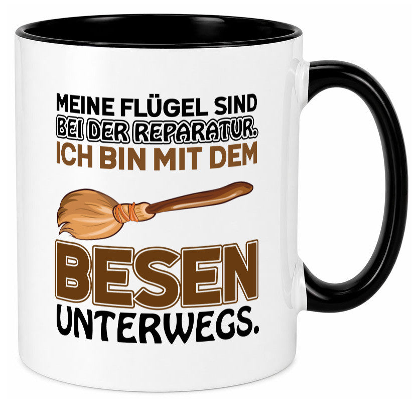 Flügel Reperatur lustig Humor Geschenkidee Geschenk Tasse