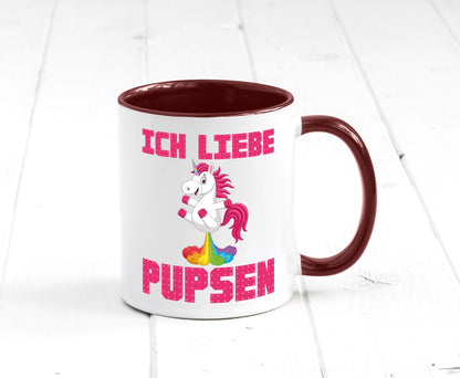 Ich liebe pupsen | Einhorn Pups lustiger Spruch Humor Geschenkidee Tasse