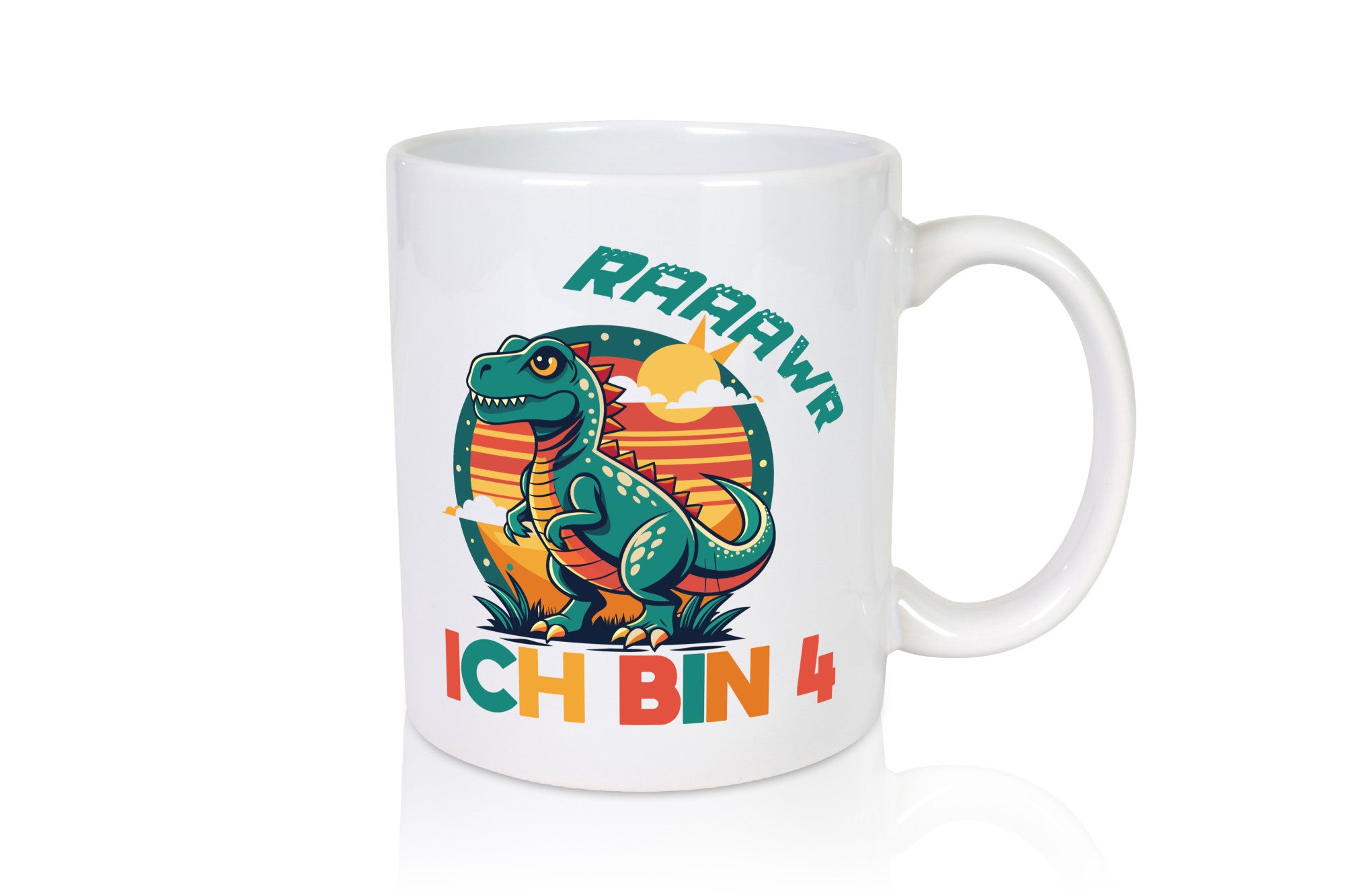 Rawwwww ich bin 4 | Jähriger 4. Geburtstag Dino Humor Geschenkidee Tasse