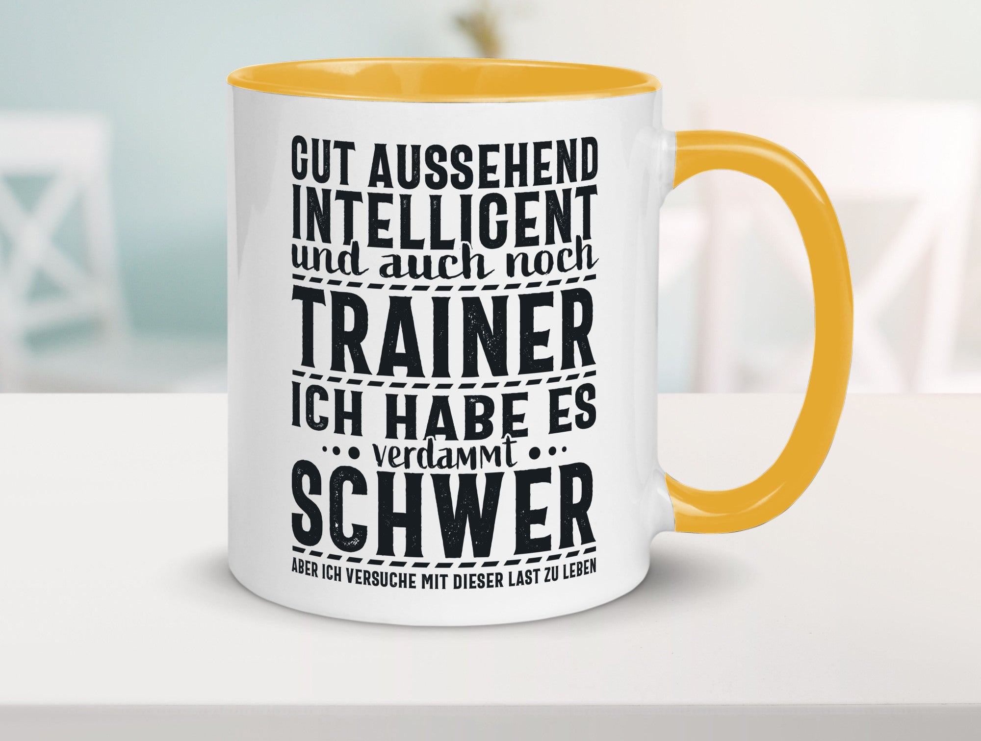 Gut aussehender Trainer |gestrichelte Linie | Punkte lustiger Spruch Geschenk