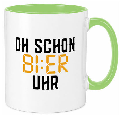 Oh schon Bier Uhr | Biertrinker Party Feiern Pils Humor Geschenkidee Tasse