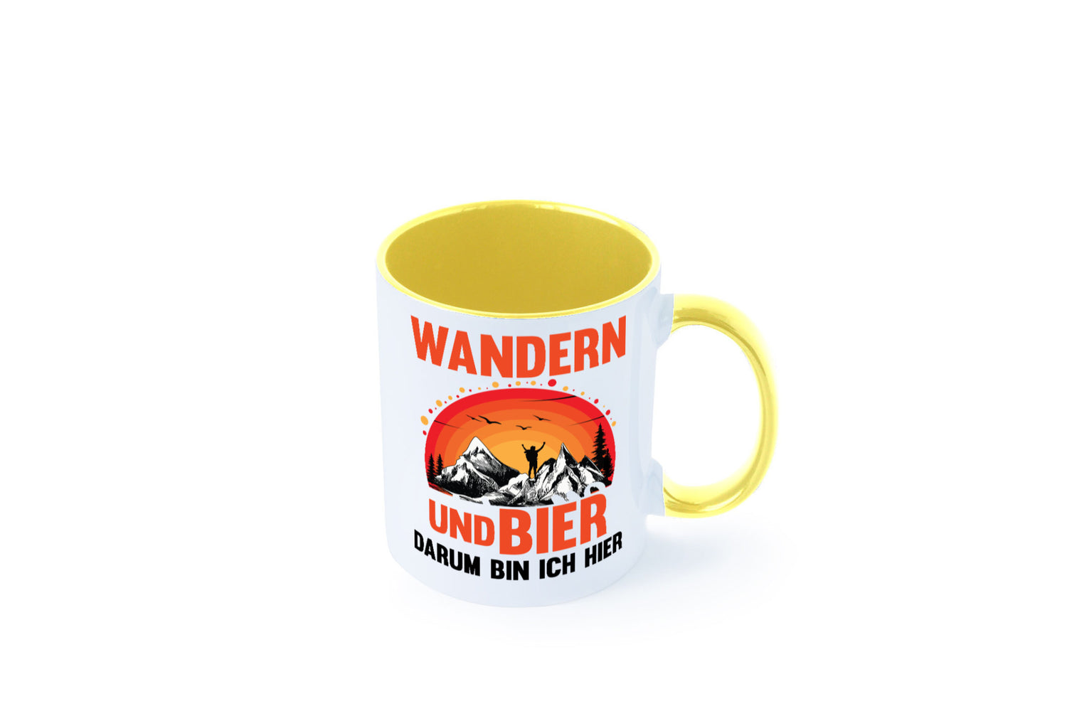 Wandern und Bier darum bin ich hier | lustiger Spruch Geschenk Humor