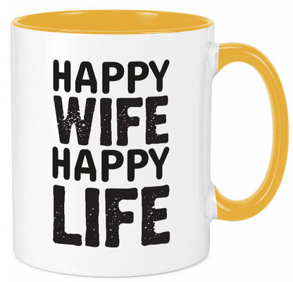 Happy Wife | Ehemann Tasse Ehefrau Humor Statement Geschenkidee