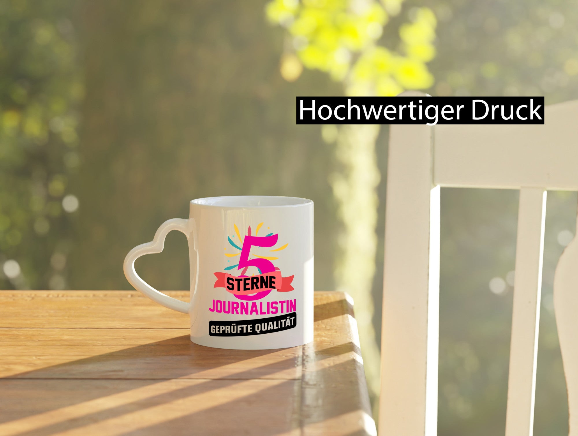 5 Sterne Journalist geprüfte Qualität Humor Geschenkidee Tasse