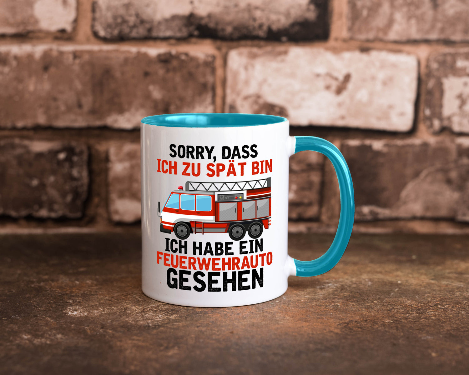 Ich hab ein feuerwehrauto gesehen | lustig Humor Geschenkidee Geschenk Tasse