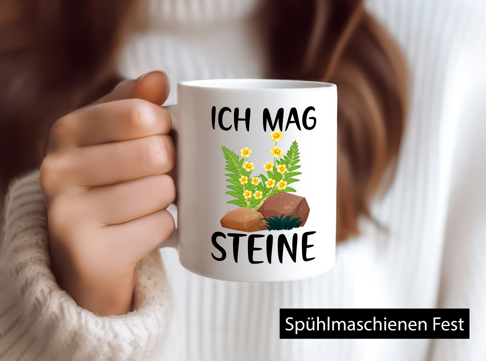 Ich mag Steine | Natur Blumen v2 Geschenkidee Humor Tasse