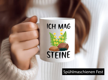 Ich mag Steine | Natur Blumen v2 Geschenkidee Humor Tasse
