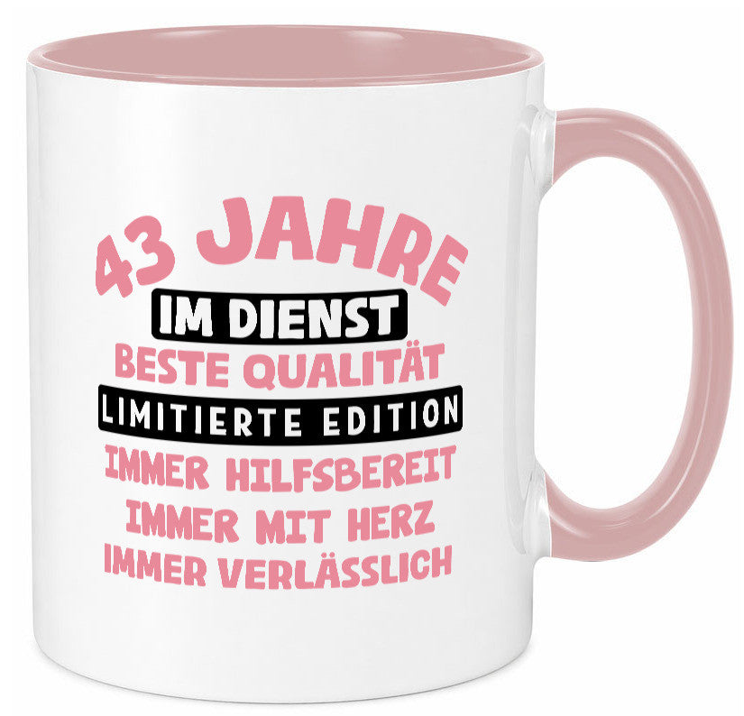 43 Jahre im Dienst | Jubiläum Arbeit v11 Humor Kollegen Büro Geschenkidee Tasse