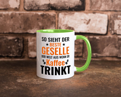 Kaffee trinkt: Geselle | Handwerker lustig Humor Geschenkidee Geschenk Tasse