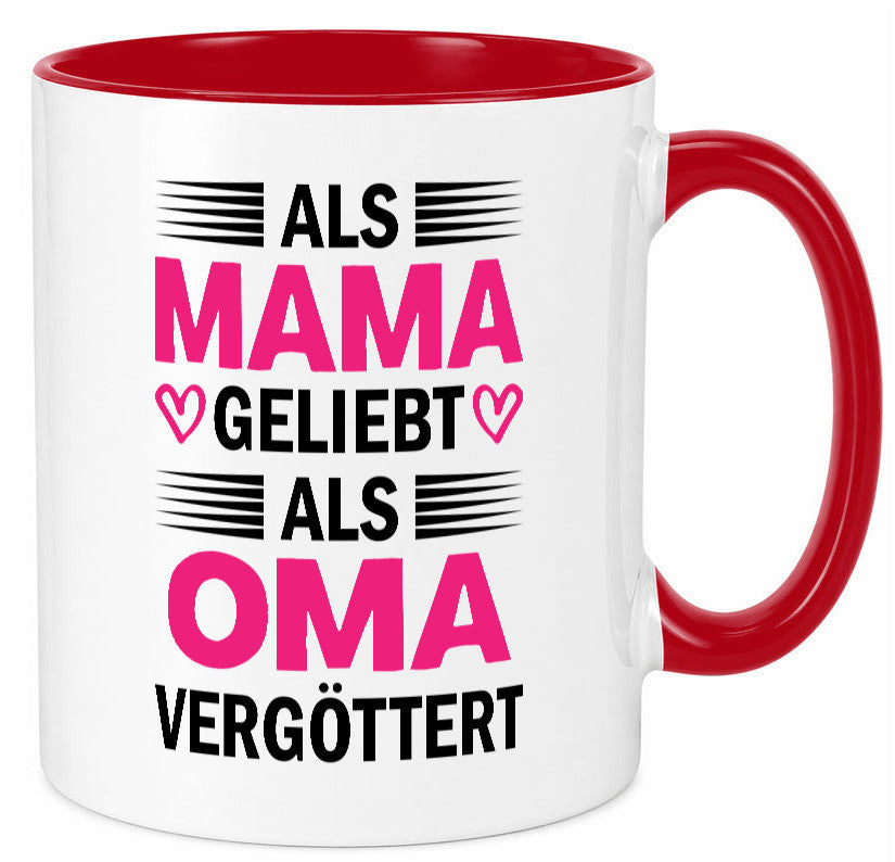 Als oma Vergöttert | Muttertag mama Großmutter Humor Familie Geschenkidee Tasse