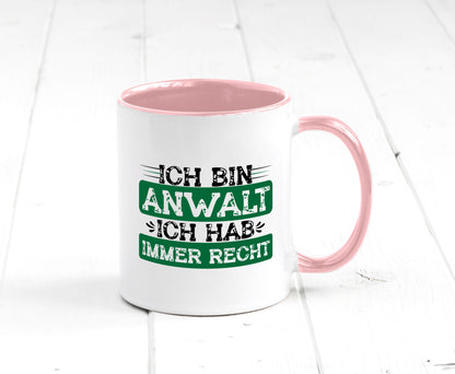 Ich bin Anwalt habe immer Recht | Jura Humor Geschenkidee Tasse