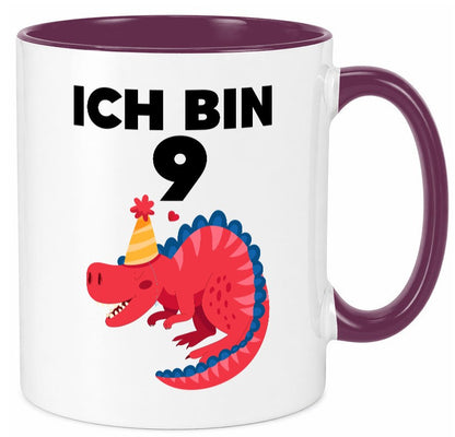 9. Geburtstag | Dino Dinosaurier 9 Jahre Geschenk Geschenkidee lustiger Spruch Tasse